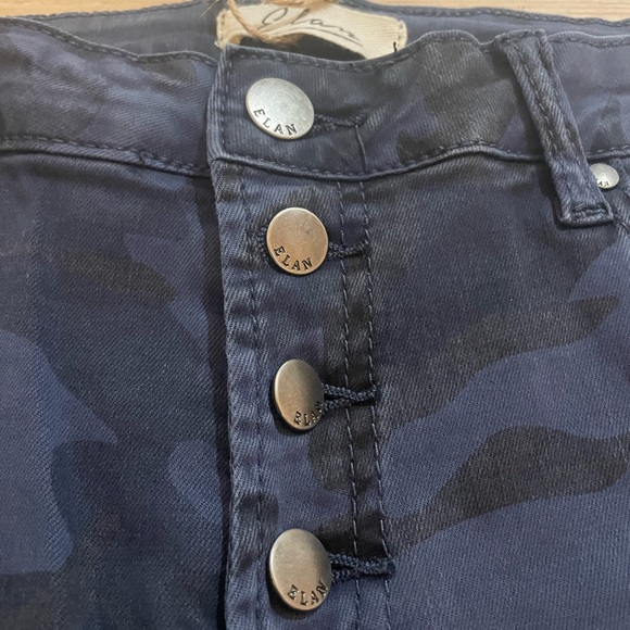 Elane Blue Camo Skinny Jeans Jayme Fly Button Womens Size Small - Picture 7 of 12